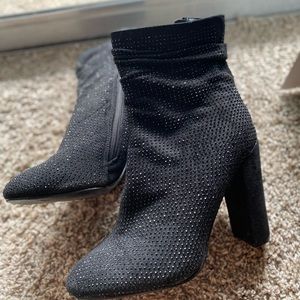 Sparkly high heel boots